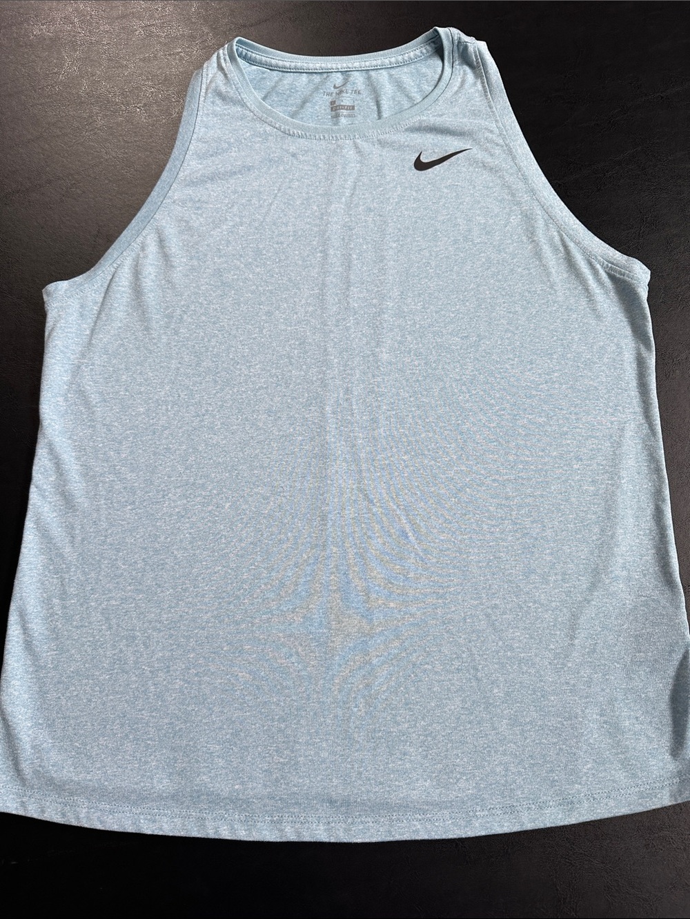 Nike Light Blue Women's Athletic Tank Top with Black Swoosh